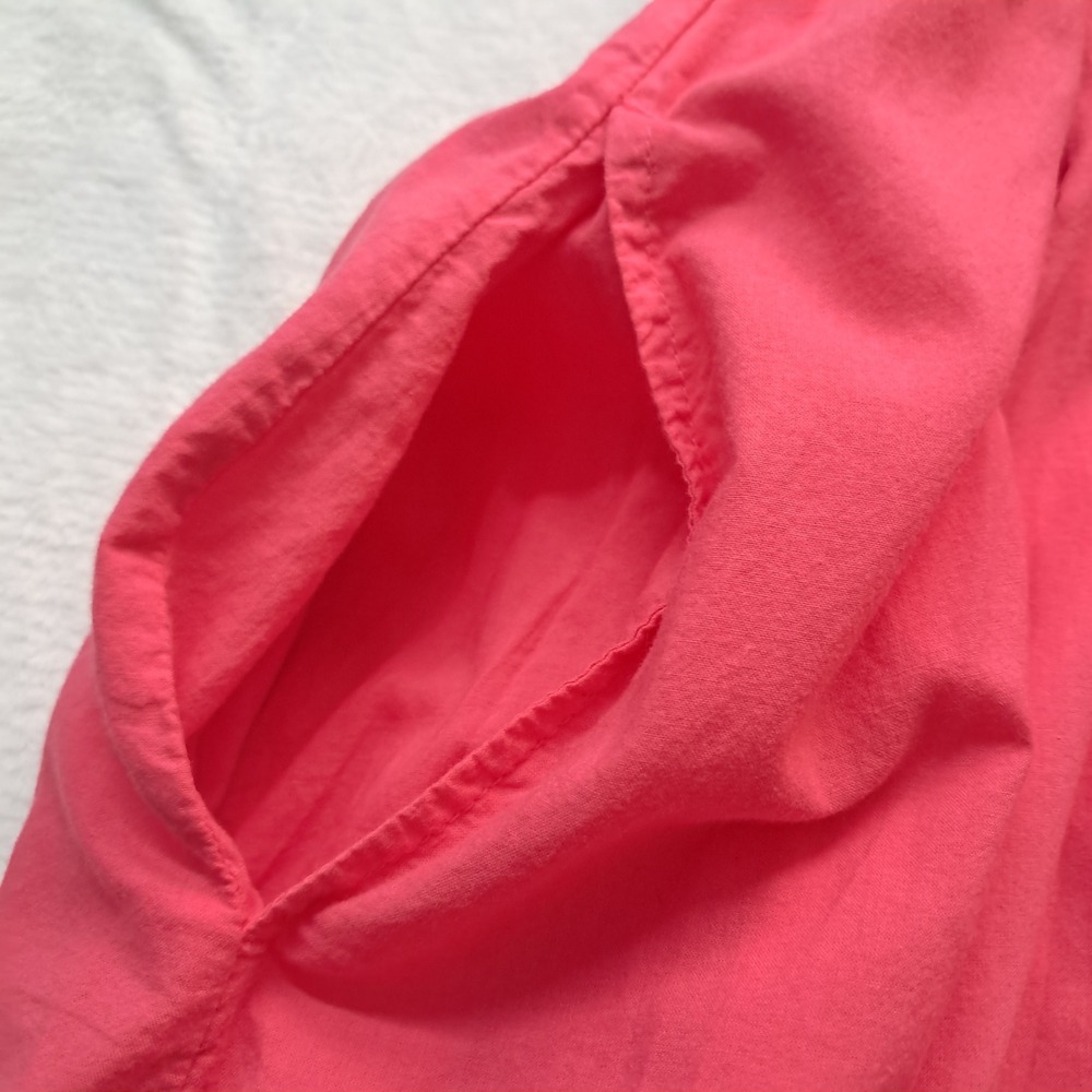 XiRENA Fenix Button Front Cotton Midi Dress Women's XL Pink Coral Pockets - Picture 6 of 11